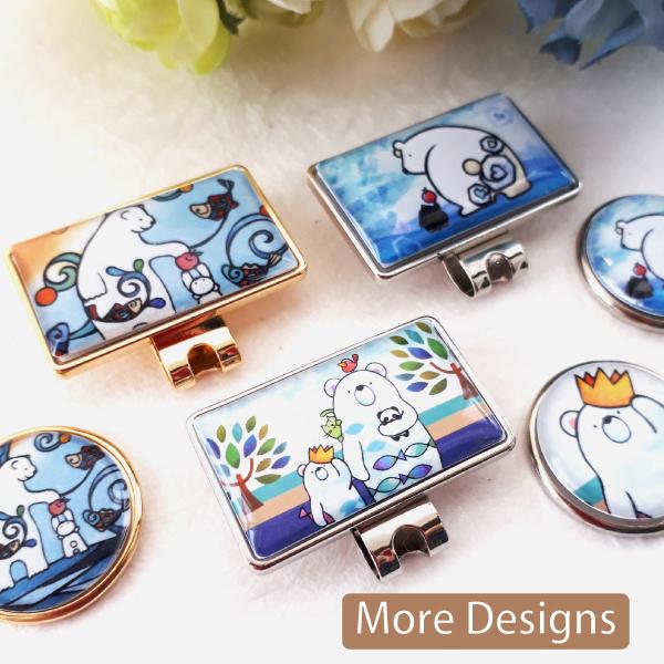 ゴルフマーカー 台座セット  【 送料無料 】 選べる デザイン  クジラ シロクマ   ウサギ パンダ ハシビロコウ