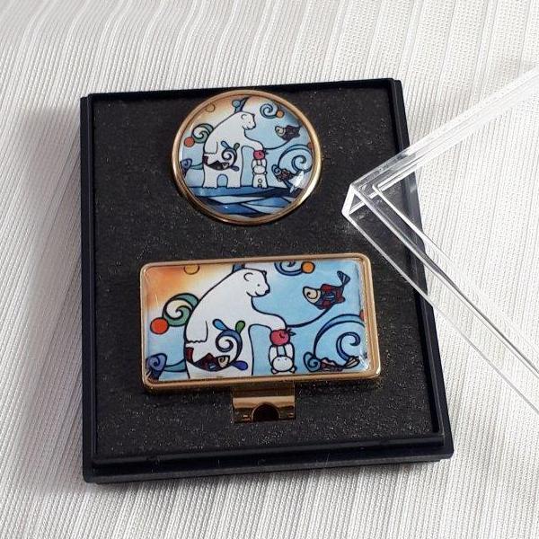 ゴルフマーカー 台座セット  【 送料無料 】 選べる デザイン  クジラ シロクマ   ウサギ パンダ ハシビロコウ | 2枚目