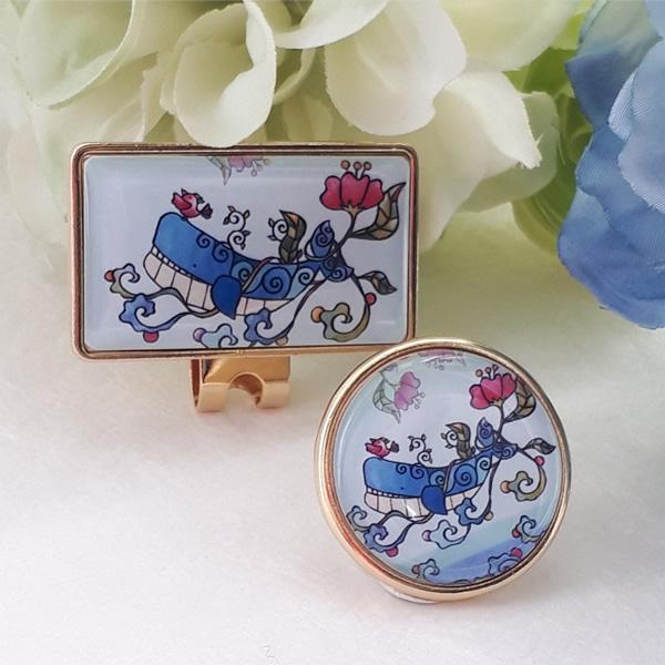 ゴルフマーカー 台座セット  【 送料無料 】 選べる デザイン  クジラ シロクマ   ウサギ パンダ ハシビロコウ | 8枚目